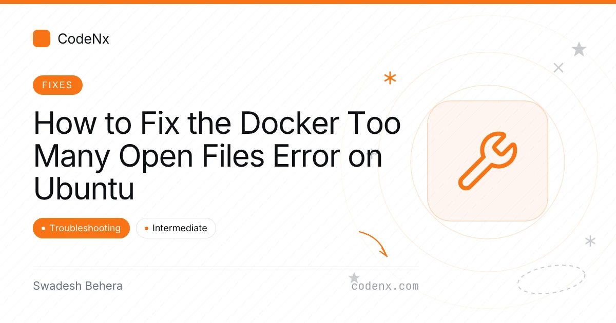 A terminal showing an accept4 too many open files error in a container log